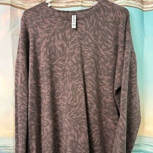 Athleta Brown Patterned Sweatshirt